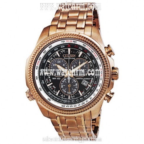 Citizen Perpetual Calendar Chronograph Black Dial Rose Gold-Tone Men's Watch BL5403-54E