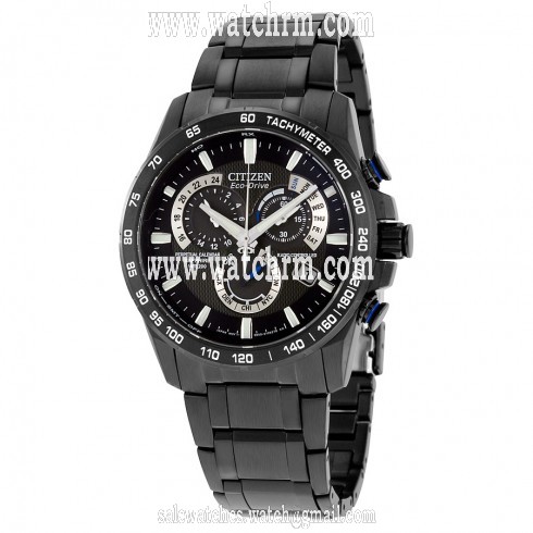 Citizen Perpetual Chrono A-T Black Dial Men's Watch AT4007-54E