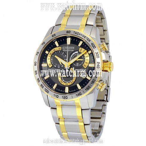 Citizen Perpetual Chrono A-T Black Dial Men's Watch AT4004-52E