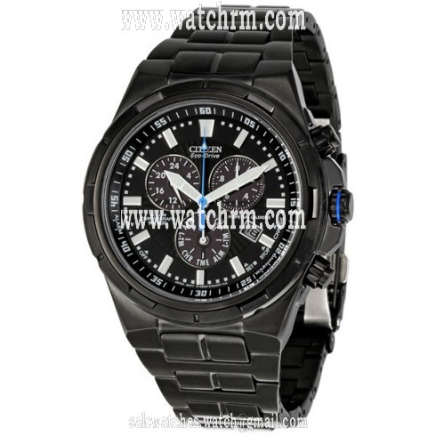 Citizen Perpetual Eco Drive Black Stainless Steel Chronograph Men's Watch BL5435-58E