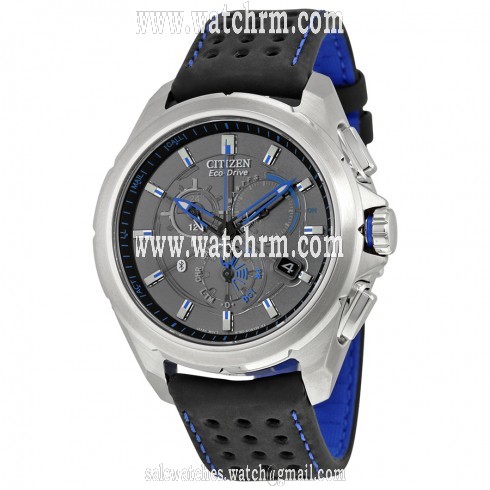 Citizen Proximity Eco-Drive Black Dial Black Leather Men's Watch AT7030-05E