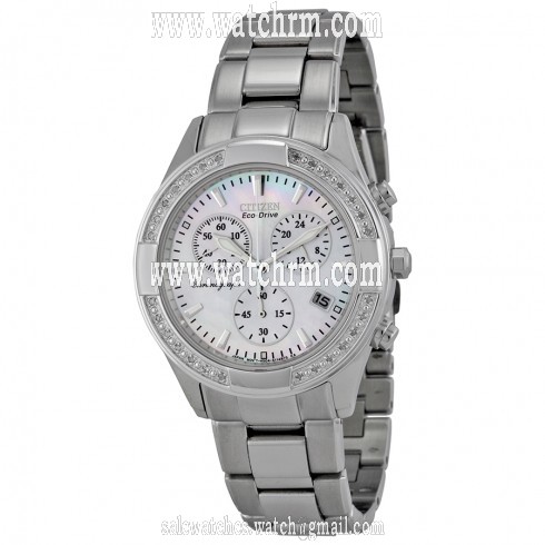 Citizen Regent Eco-Drive Chronograph Diamond Mother of Pearl Dial Ladies Watch FB1220-53D