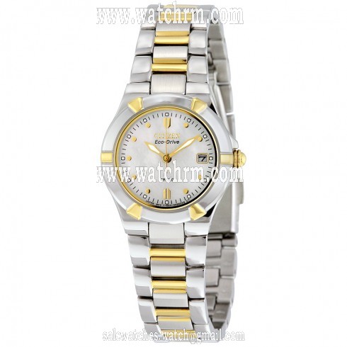 Citizen Riva Eco-Drive Mother of Pearl Two-Tone Stainless Steel Ladies Watch EW1534-57D