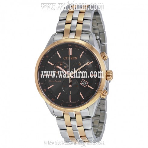 Citizen Sapphire Collection Eco-drive Black Dial Two-tone Quartz Men's Watch AT2146-59E