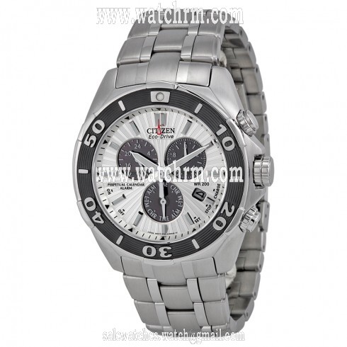 Citizen Signature Chronograph Eco-Drive Silver Dial Stainless Steel Men's Watch BL5440-58A