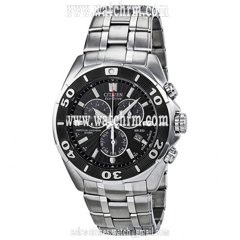 Citizen Signature Perpetual Calendar Eco-Drive Chronograph Black Dial Men's Watch BL5440-58E