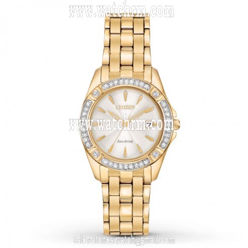 Citizen Silhouette Crystal Champagne Dial Lades Watch EW2352-59P