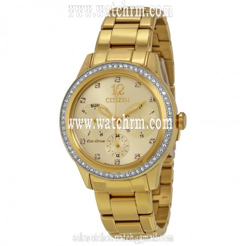 Citizen Silhouette Crystal Light Champagne Dial Ladies Watch FD2012-52P