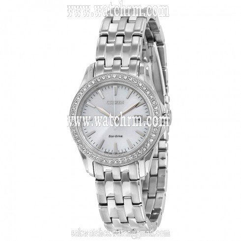 Citizen Silhouette Crystal Silver Dial Ladies Watch EW1901-58A