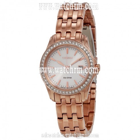 Citizen Silhouette Crystal Silver Dial Ladies Watch EW1903-52A
