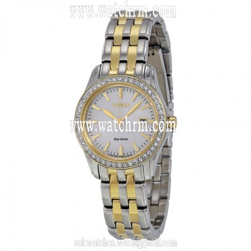 Citizen Silhouette Crystal Silver Dial Ladies Watch EW1908-59A