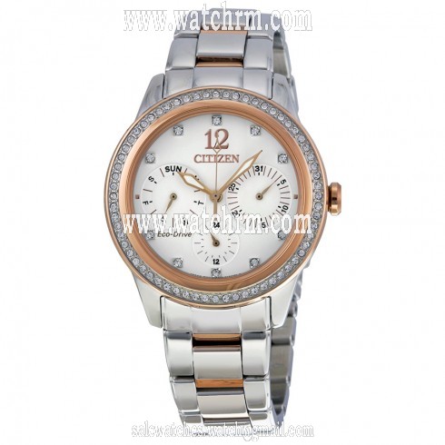 Citizen Silhouette Crystal White Dial Ladies Watch FD2016-51A