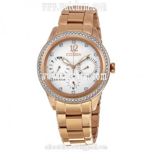 Citizen Silhouette Crystal White Dial Ladies Watch FD2013-50A