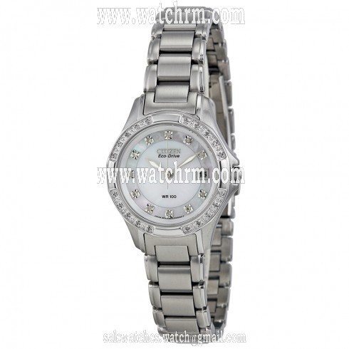 Citizen Silhouette Eco-Drive Diamond Mother of Pearl Dial Stainless Steel Ladies Watch EW2130-51D