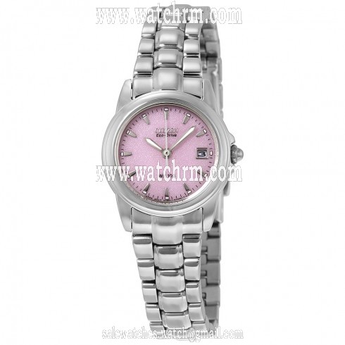 Citizen Silhouette Eco-Drive Pink Dial Stainless Steel Ladies Watch EW1620-57X