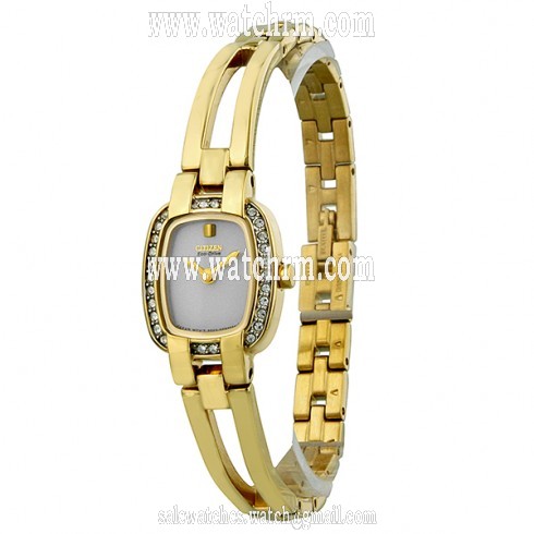 Citizen Silhouette Eco-Drive White Dial Gold-Tone Stainless Steel Ladies Watch EW9932-51A