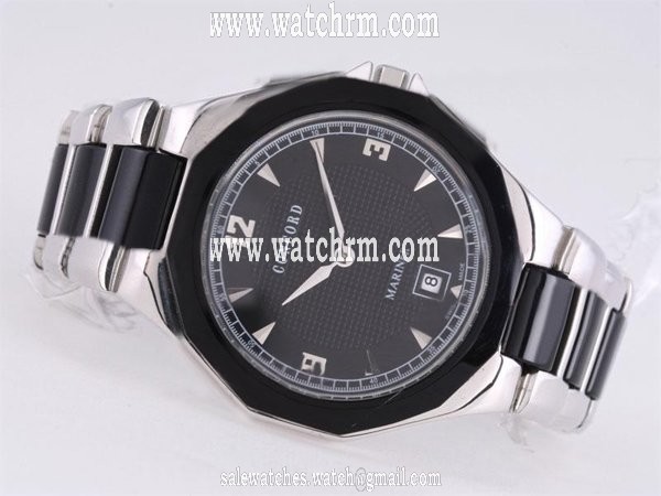 Concord Mariner 0311278 Silver Ceramic Strap Round Black Dial Watch
