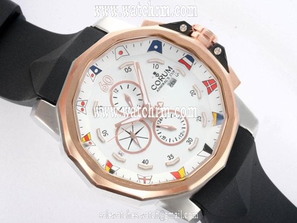 Corum Admirals Cup 277.931.91/0371 White Dial Round Stainless Steel Case Watch