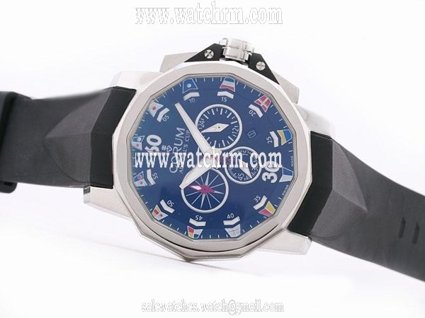 Corum Admirals Cup 753.691.20/V701 AA92 Round Mens Black Rubber Strap Watch
