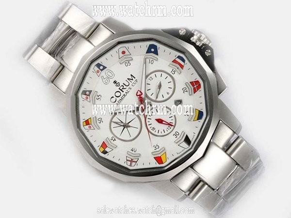 Corum Admirals Cup 753.691.20/V701 AA92 Round Mens Silver Stainless Steel Strap Watch