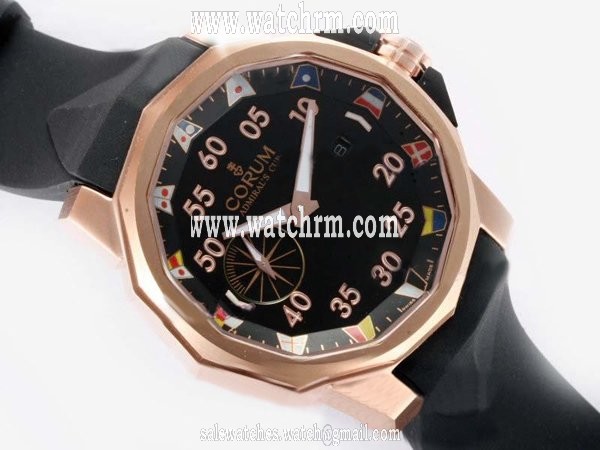 Corum Admirals Cup 895.931.91/V791 Rose Gold Case Black Dial Watch