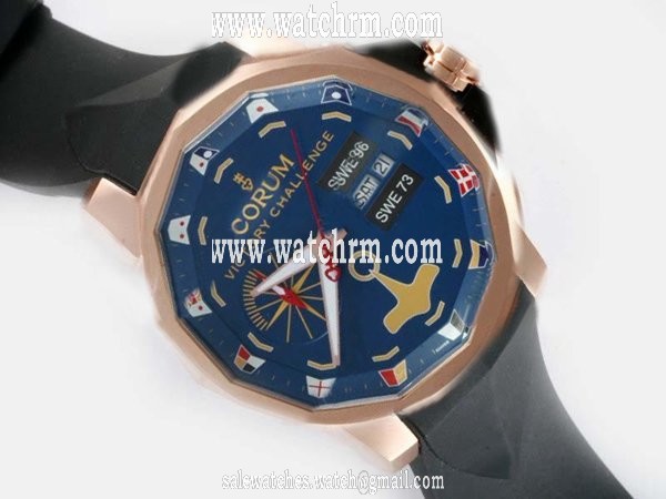 Corum Admirals Cup 947.933.04 44mm Mens Black Rubber Strap Watch