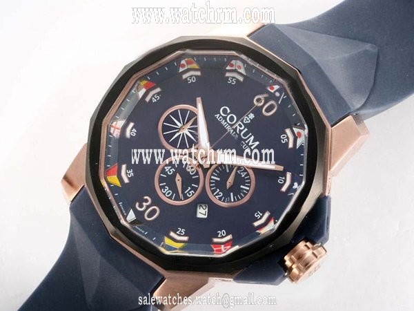 Corum Admirals Cup 947.933.04 Blue Dial 44mm Quartz Chronograph Watch