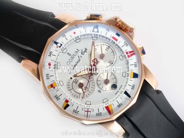 Corum Admirals Cup 986.691.13/0001 AA32 White Dial Stainless Steel Bezel Watch