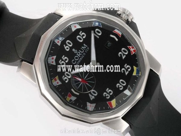 Corum Admirals Cup A.C.C.1 Black Dial Black Rubber Strap 48mm Watch