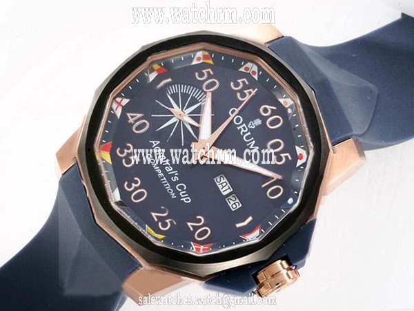 Corum Admirals Cup A.C.C.8 Blue Dial 44mm Blue Rubber Strap Watch