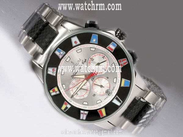 Corum Admirals Cup Steel Silver Rubber Strap Round Womens Watch