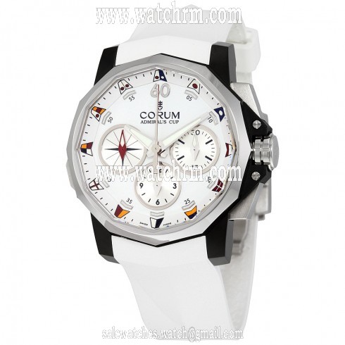 Corum Admirals Cup White Dial Chronograph Men's Automatic Watch A98602934