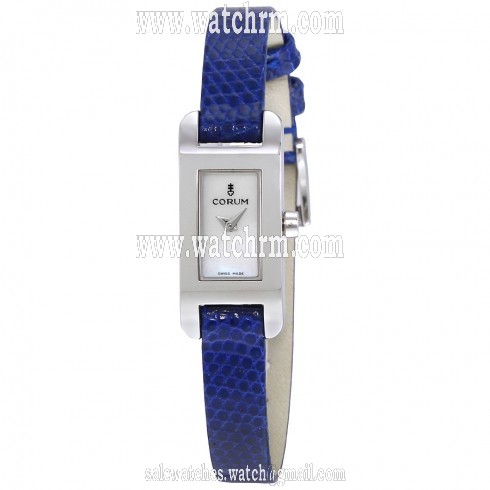 Corum Baguette Blue Lizard Leather Ladies Watch 130351200023PN34