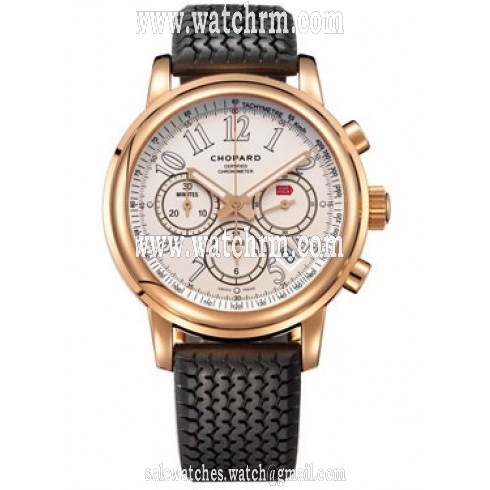Chopard Mille Miglia Chronograph White Dial 18k Rose Gold Men's Watch 161274-5002