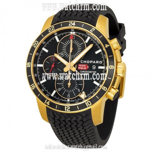 Chopard Mille Miglia Black Dial 18kt Rose Gold Chronograph Men's Watch 161288-5001