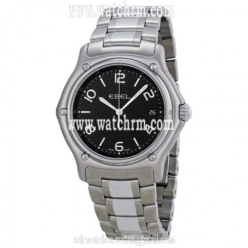 Ebel 1911 Black Dial Stainless Steel Men's Watch 9187251-15567