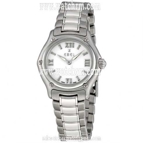 Ebel 1911 White Dial Stainless Steel Ladies Watch 9090211/0465P