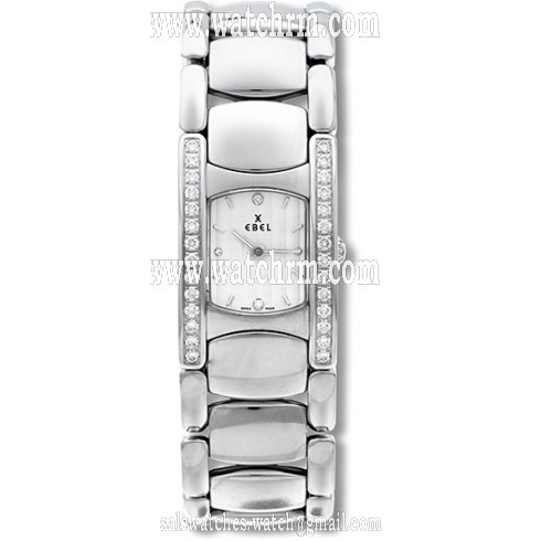 Ebel Beluga Manchette White Dial Stainless Steel Ladies Quartz Watch 9057A28-681050