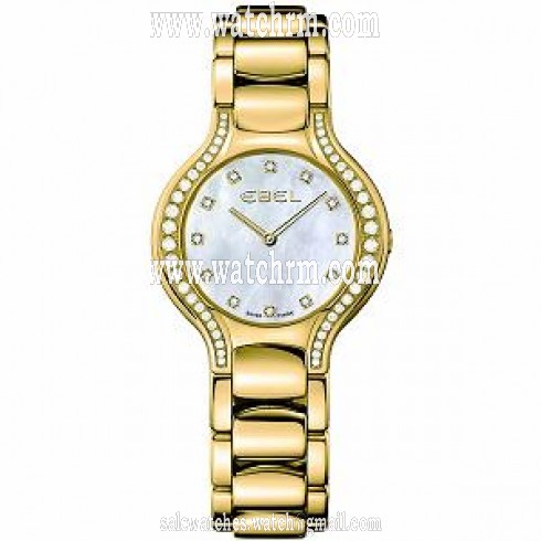 Ebel Beluga Mother of Pearl Diamond Dial 18kt Yellow Gold Ladies Watch 1215874