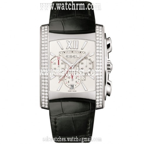 Ebel Brasilia Automatic White Dial Black Leather Strap Ladies Watch 1215784