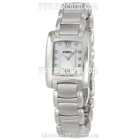 Ebel Brasilia Mini White Mother of Pearl Diamond Dial Steel Ladies Watch 1215605