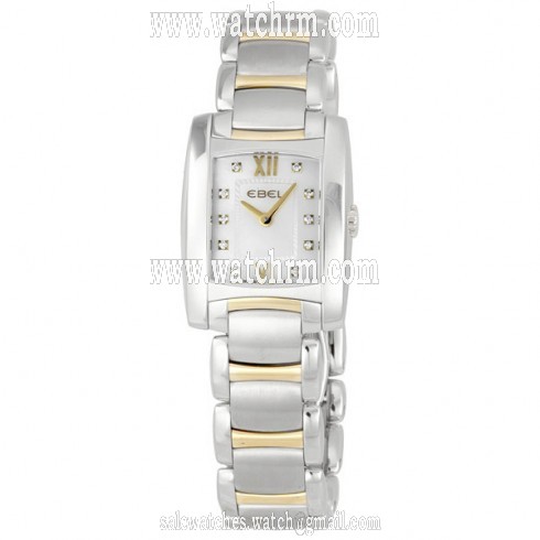 Ebel Brasilia Mini White Mother of Pearl Diamond Dial Steel Ladies Watch 1215768