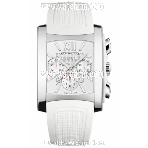 Ebel Brasilia Mother of Pearl Dial Chronograph White Rubber Men's Watch 1215702