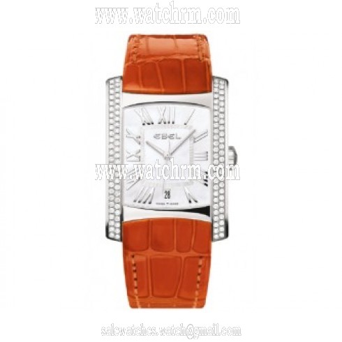 Ebel Brasilia Mother of Pearl Dial Orange Leather Strap Ladies Watch 1215722