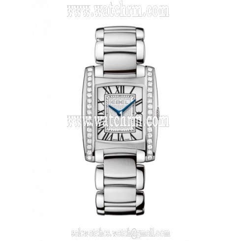 Ebel Brasilia Silver Dial Diamond Steel Ladies Watch 1216068