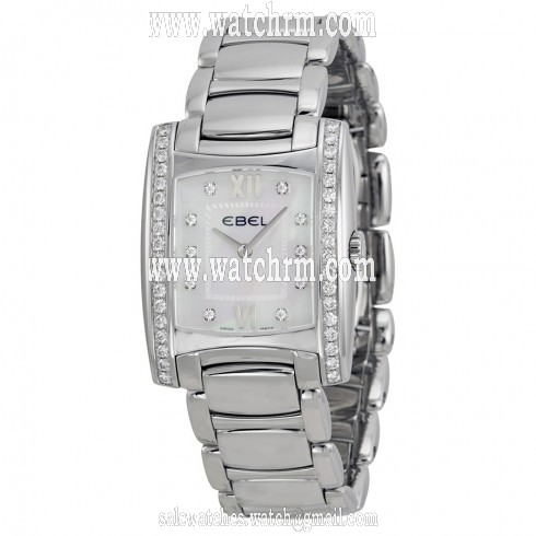 Ebel Brasilia White Mother of Pearl Diamond Dial Steel Ladies Watch 1215779