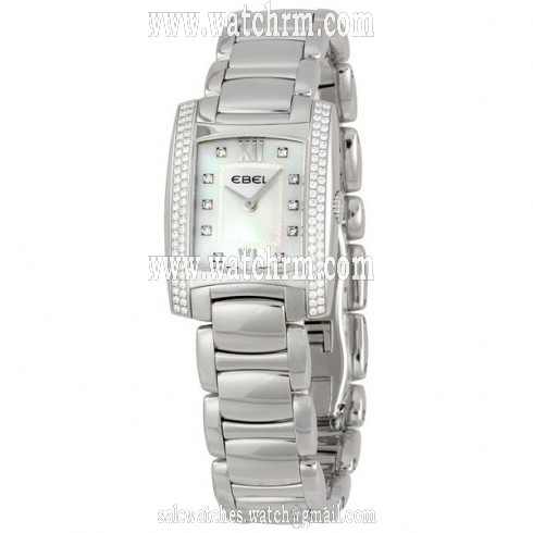 Ebel Brasilia White Mother of Pearl Diamond Dial Steel Ladies Watch 1215933