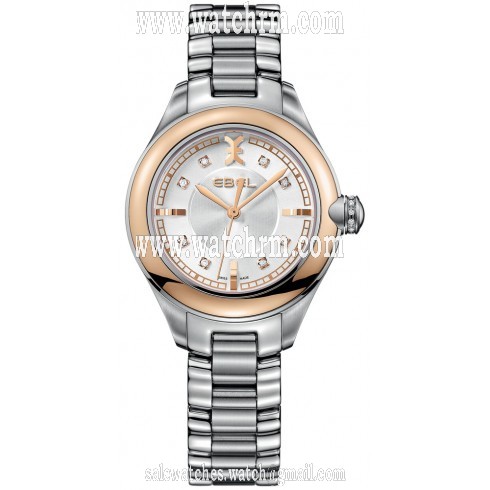 Ebel Onde Silver Diamond Dial Stainless Steel Ladies Watch 1216094