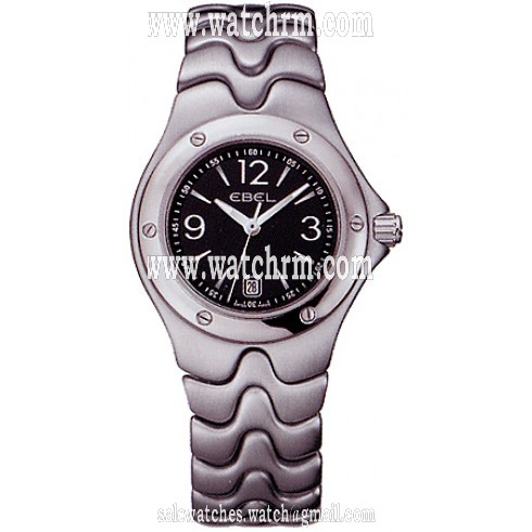 Ebel Sportwave Black Dial Stainless Steel Ladies Watch 9957K21-5611