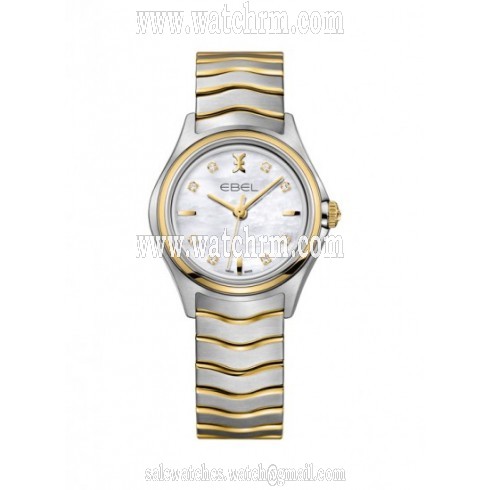 Ebel Wave Mother of Pearl Diamond Dial Two Tone Ladies Watch 1216197